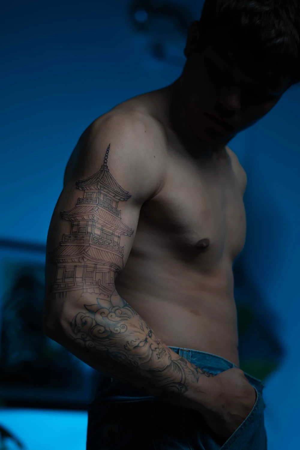 Japanese half sleeve tattoo by Billy, San Jose CA